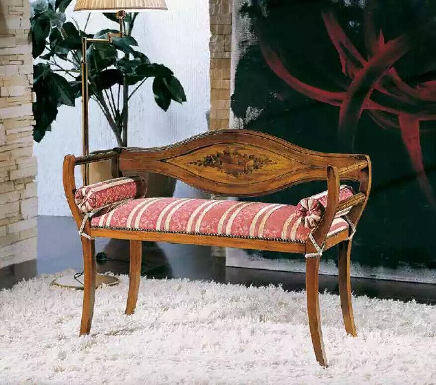 Bench designer upholstered bench textile living room Classic seating furniture