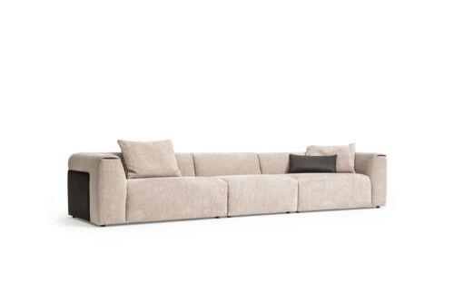 Beige Sofa Living Room Upholstered Furniture Five Seater Designer Luxury