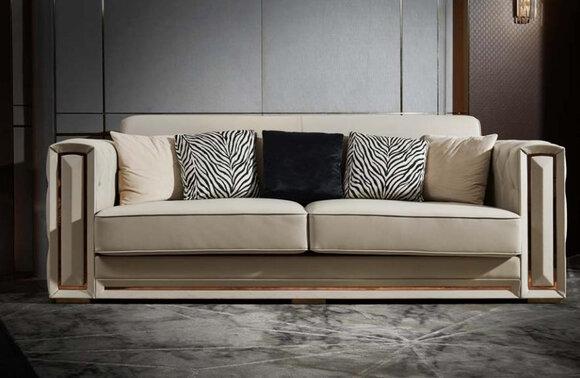 Chesterfield sofa beige leather luxury living room design couches upholstery leather sofa