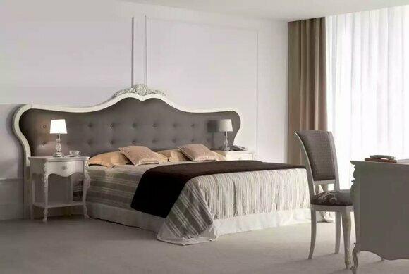 Bed 2x bedside tables design bedroom 3 pieces. Classic luxury set of furniture