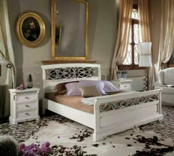 Bedroom set bed 2x bedside tables 3 piece set designer luxury beds