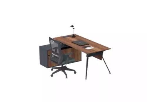 Desk Office Set Table Study Furnishings Modern Brown New