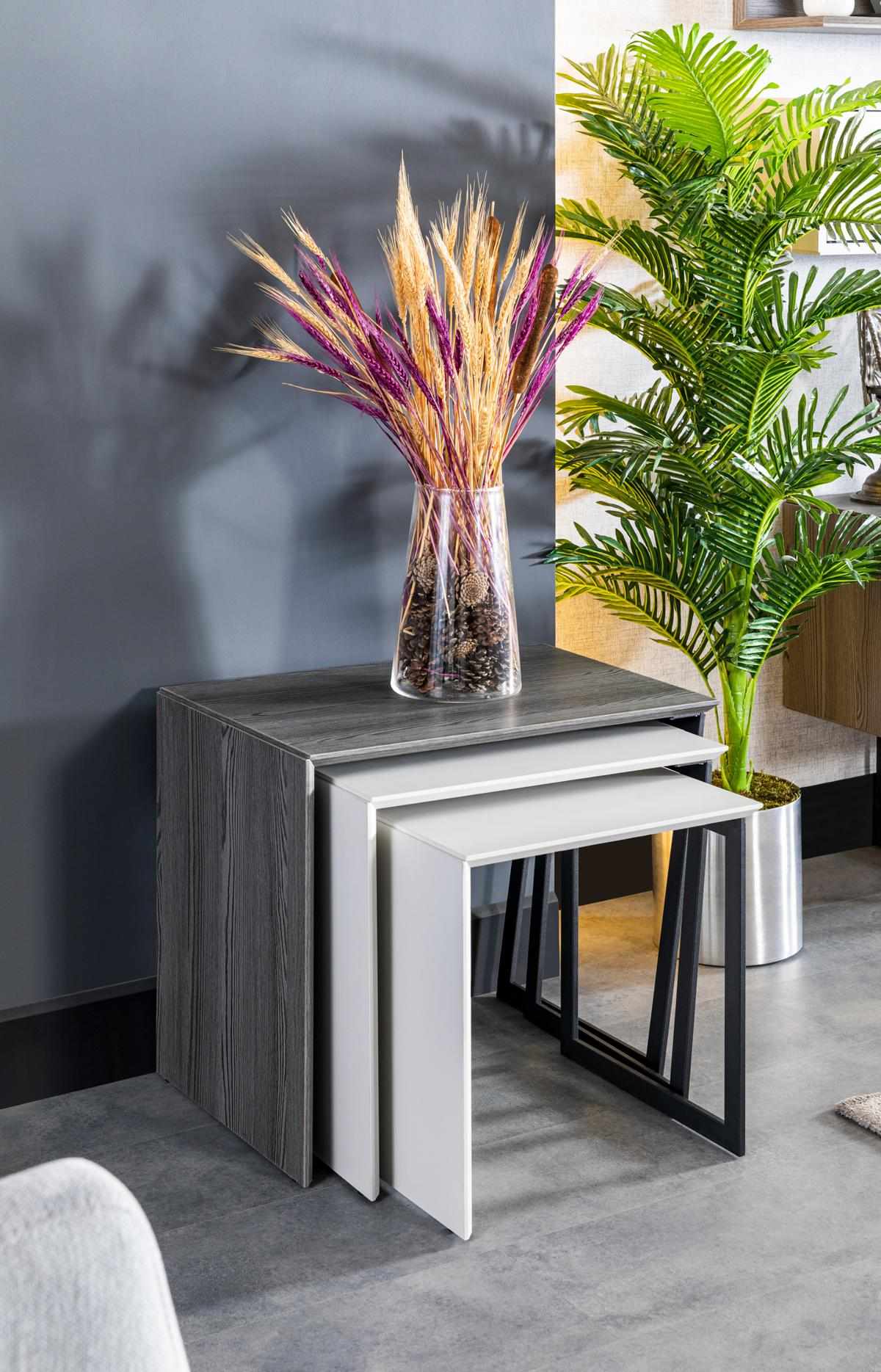 Side Tables Living Room Luxury Design New Modern Grey Material Wood