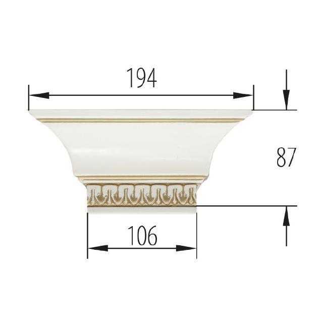 Element for walk-in closet wardrobe Crown Verona V-crown attachment