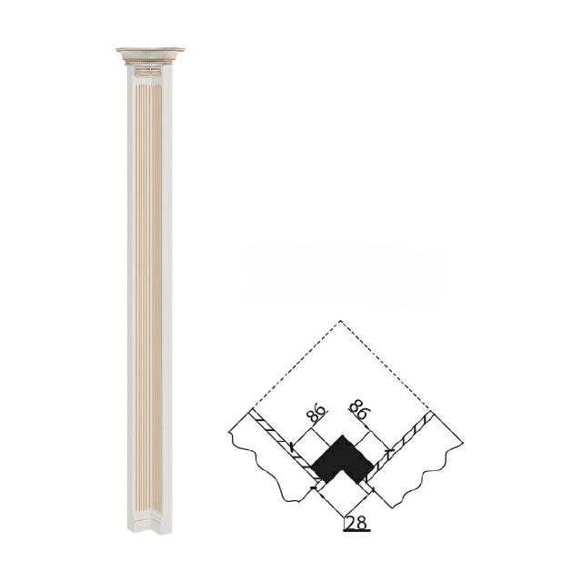 Corner column wooden column corner end element columns Verona V corner pillar
