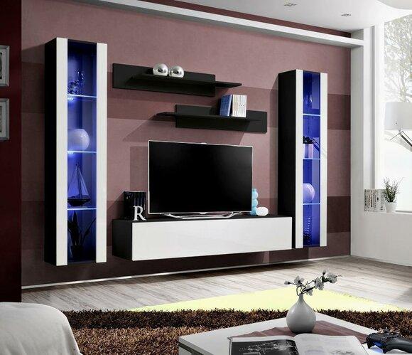 Designer Living Wall TV Stand Wood Wall Shelves Living Room Furniture Style