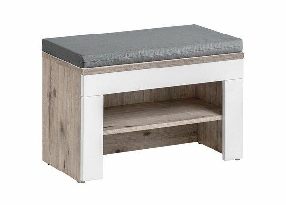 Grey Shoe Rack with Cushion Shelf Modern Design New Furniture Wood