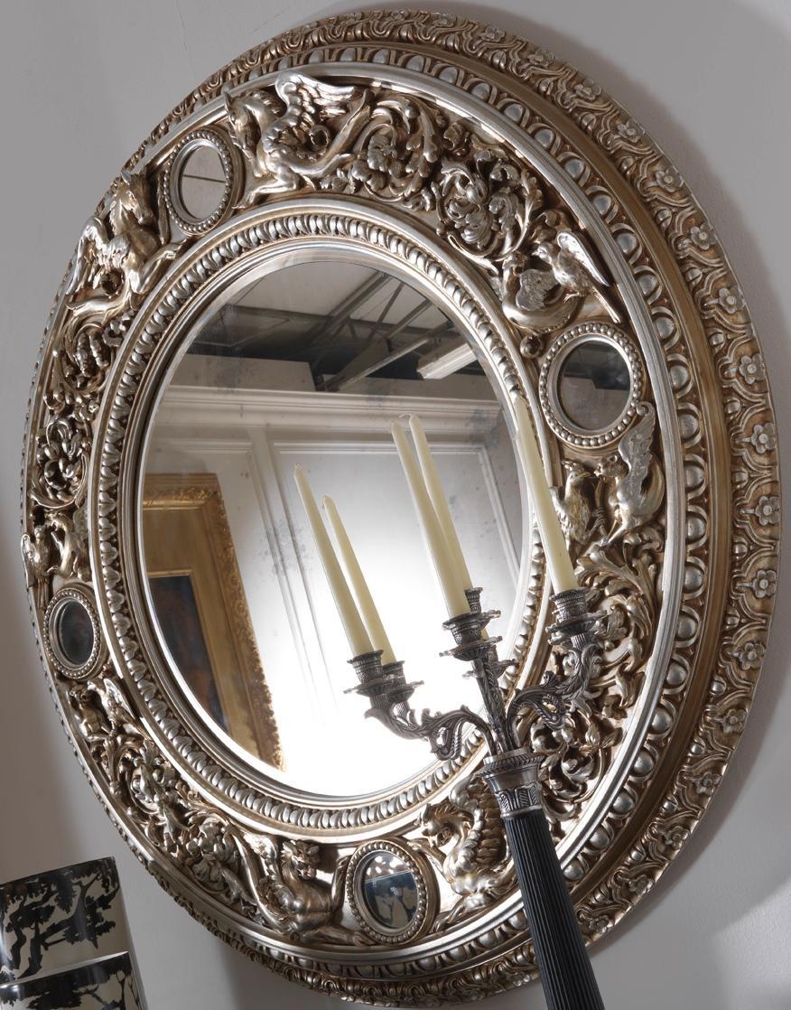 Solid wood mirror Classic real wood Italian interior wall mirror