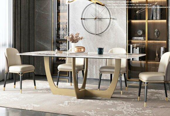 Luxury Furniture Metal Tables 180x90cm Living Room Hotel Dining Room Table Designer New