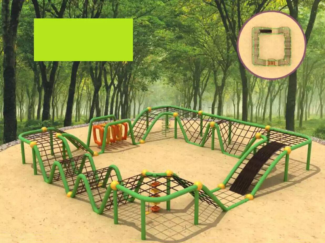 Sports complex for children Outdoor playground for children Rope platform