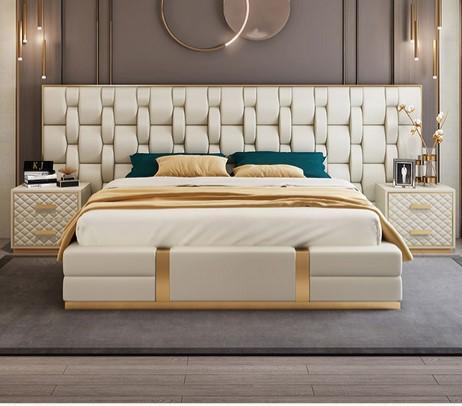 Bed upholstery design luxury double hotel beds beige luxury hotel new