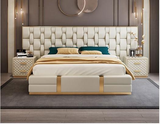 Luxury Bedroom Set Complete Room Furniture Bed Bedside Table Furnishings