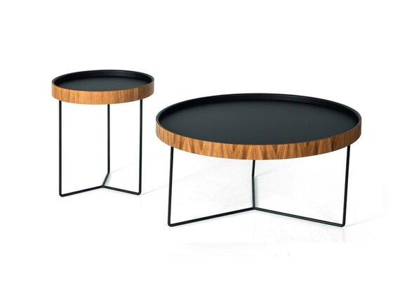 Coffee table set 2x black furniture table living room luxury round tables