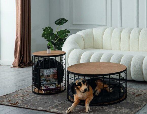 Design Set 2x Coffee Table Dog House Luxury Furniture for Living Room Coffee Tables