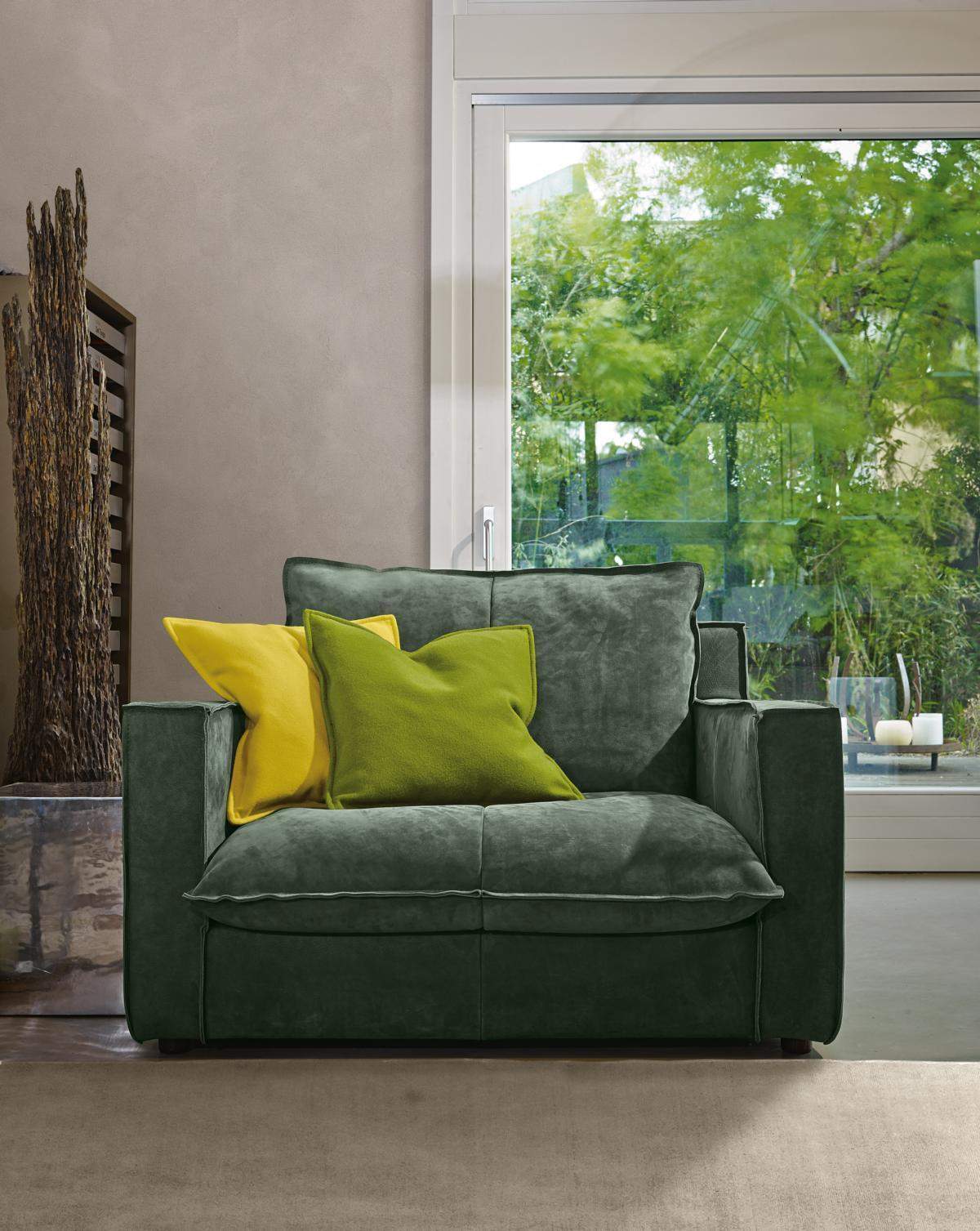 Armchair Upholstered Furniture Relax Design Furniture Green Lounge Luxury Single Seater Prianera