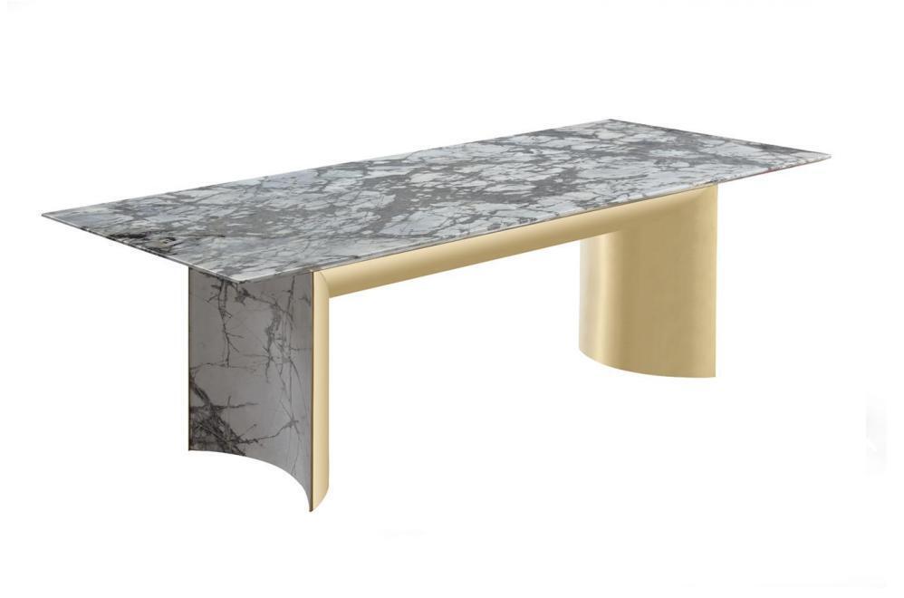 Stylish faux marble dining table large dining table, new table dining room furniture