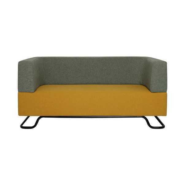 Two-tone 2-seater high-quality upholstered designer living room couch