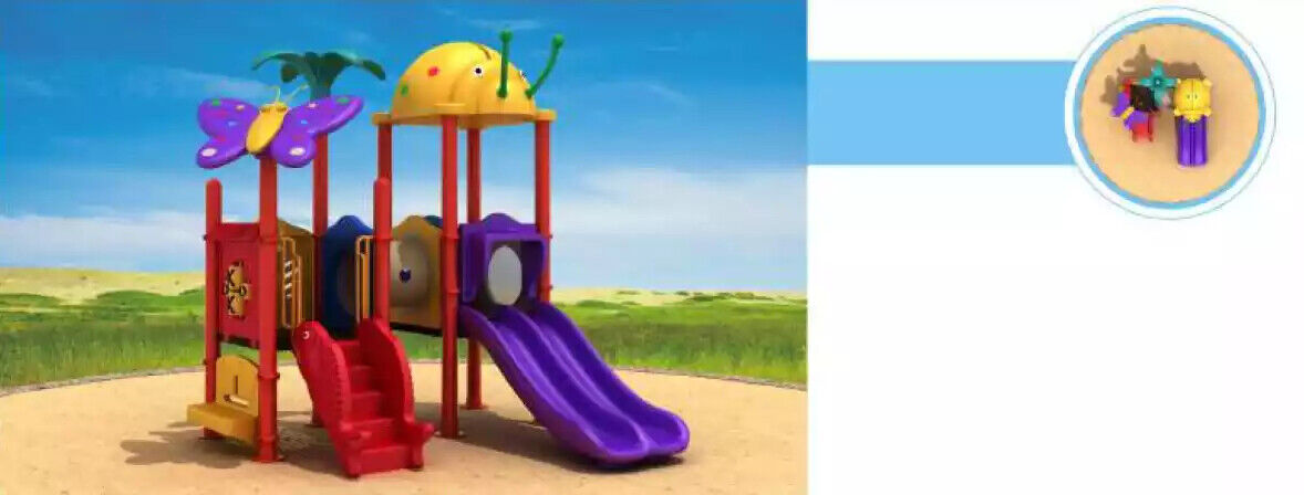 Children\'s area with slides Entertainment for children Garden Playgrounds