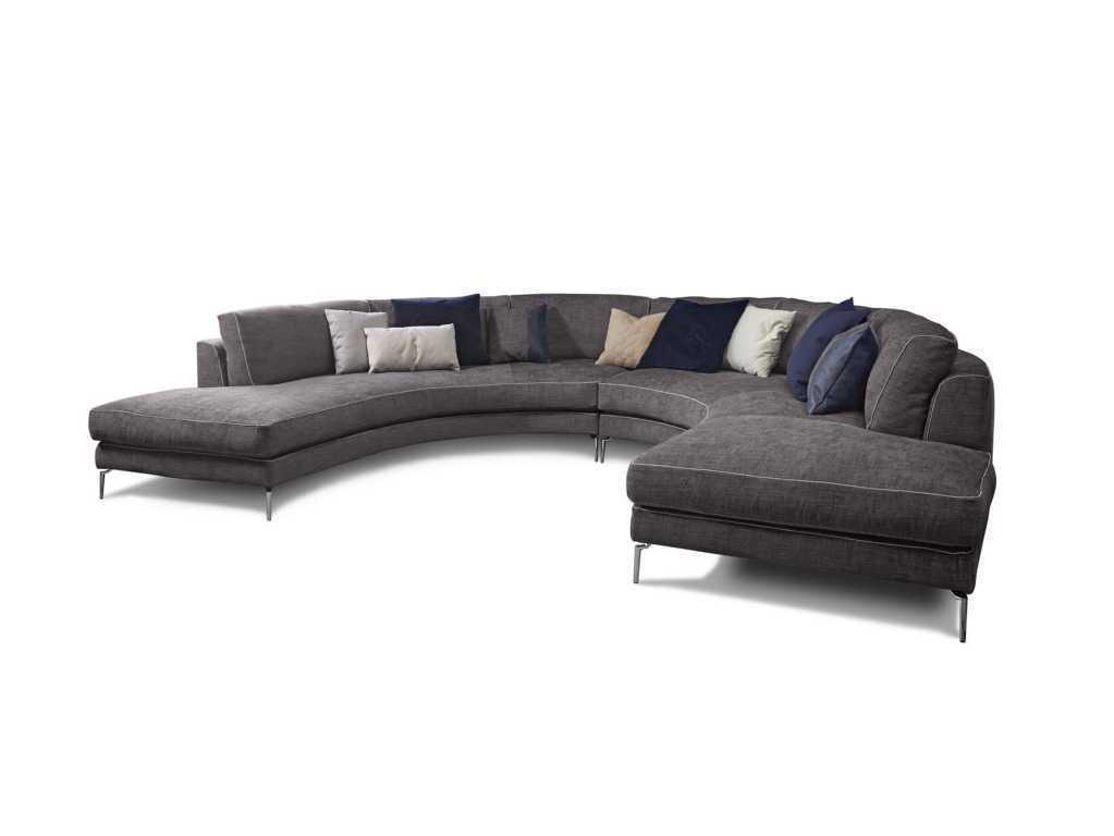 Round luxury living area corner sofa corner suite upholstered furniture sofa