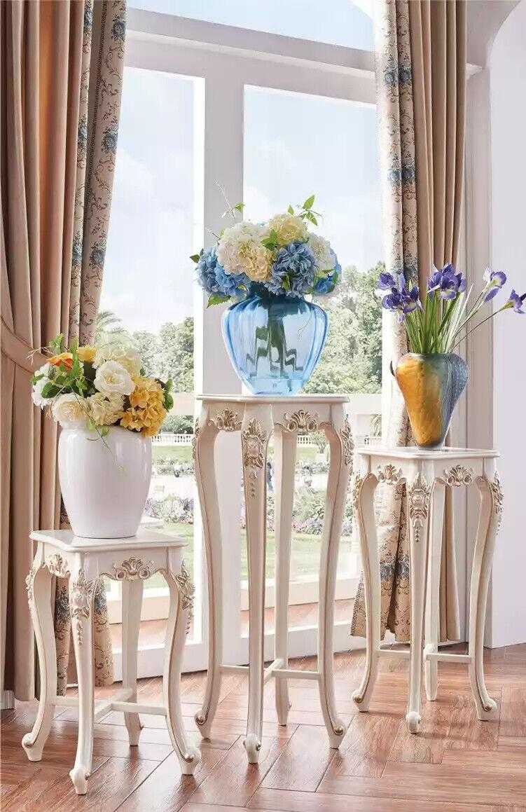 Flower stand classic style living room luxury stand storage column 3 pieces