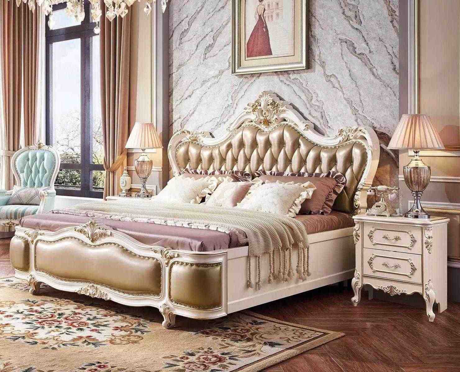 Classic bedroom luxury set 3-piece bed + 2 bedside tables new