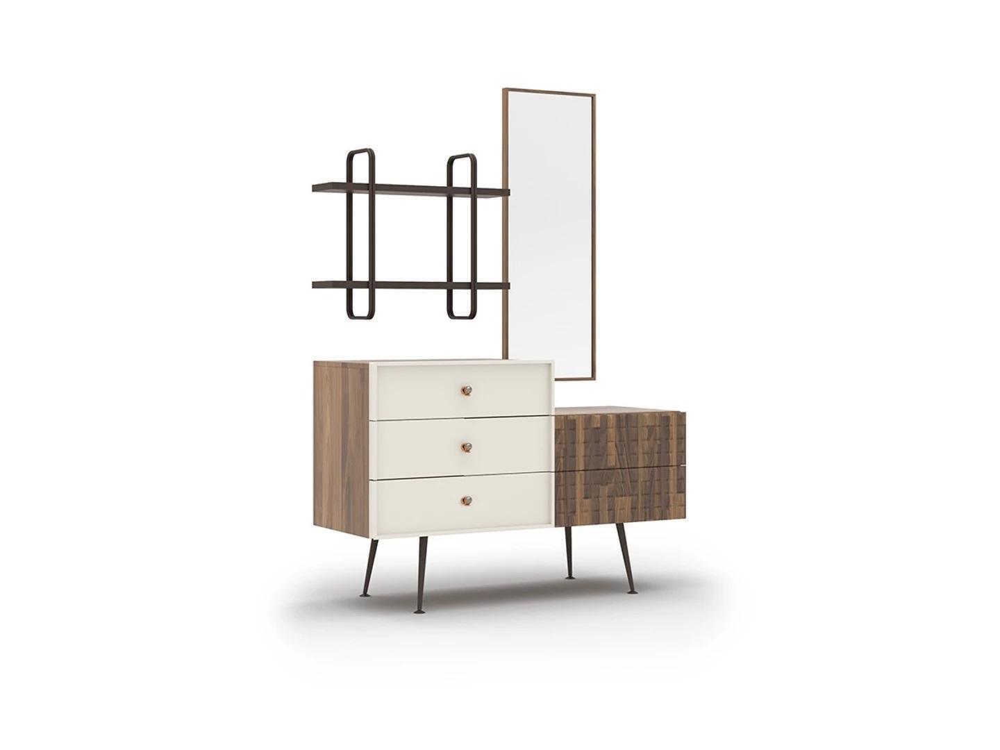 Bedroom Modern Chest of Drawers with Mirror Wooden Cabinet Design New