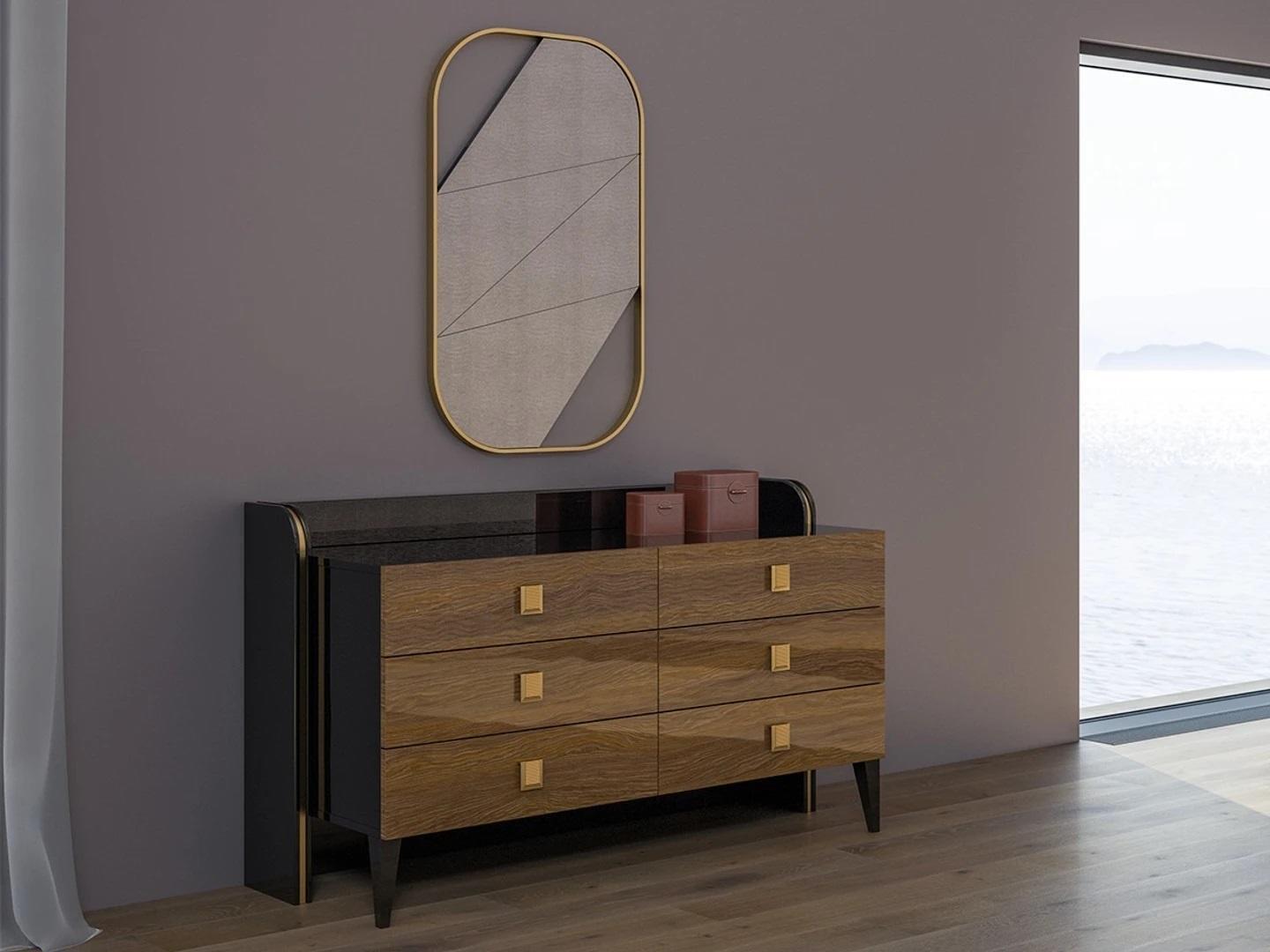 Modern luxury bedroom chest of drawers with mirror design cupboard furniture