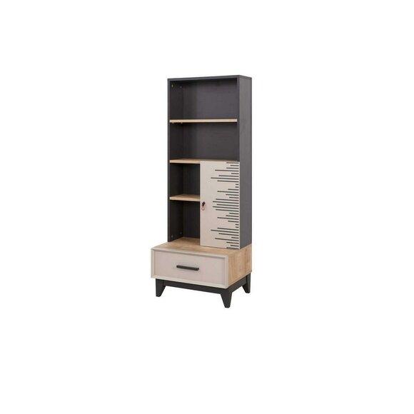 Bookshelf Cabinet Children\'s Room Shelf Wooden Cabinet Gray Office