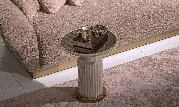 Side table coffee table sofa table coffee table beige living room glass