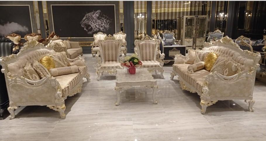 Beige sofa set Sofa set 5 pcs. coffee table Sofa set Couch furniture