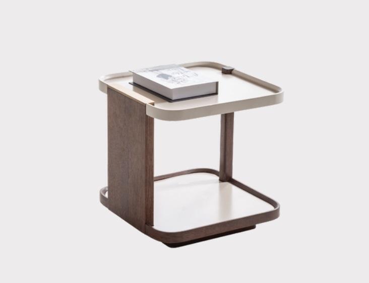 Modern brown side table designer living room wood square new