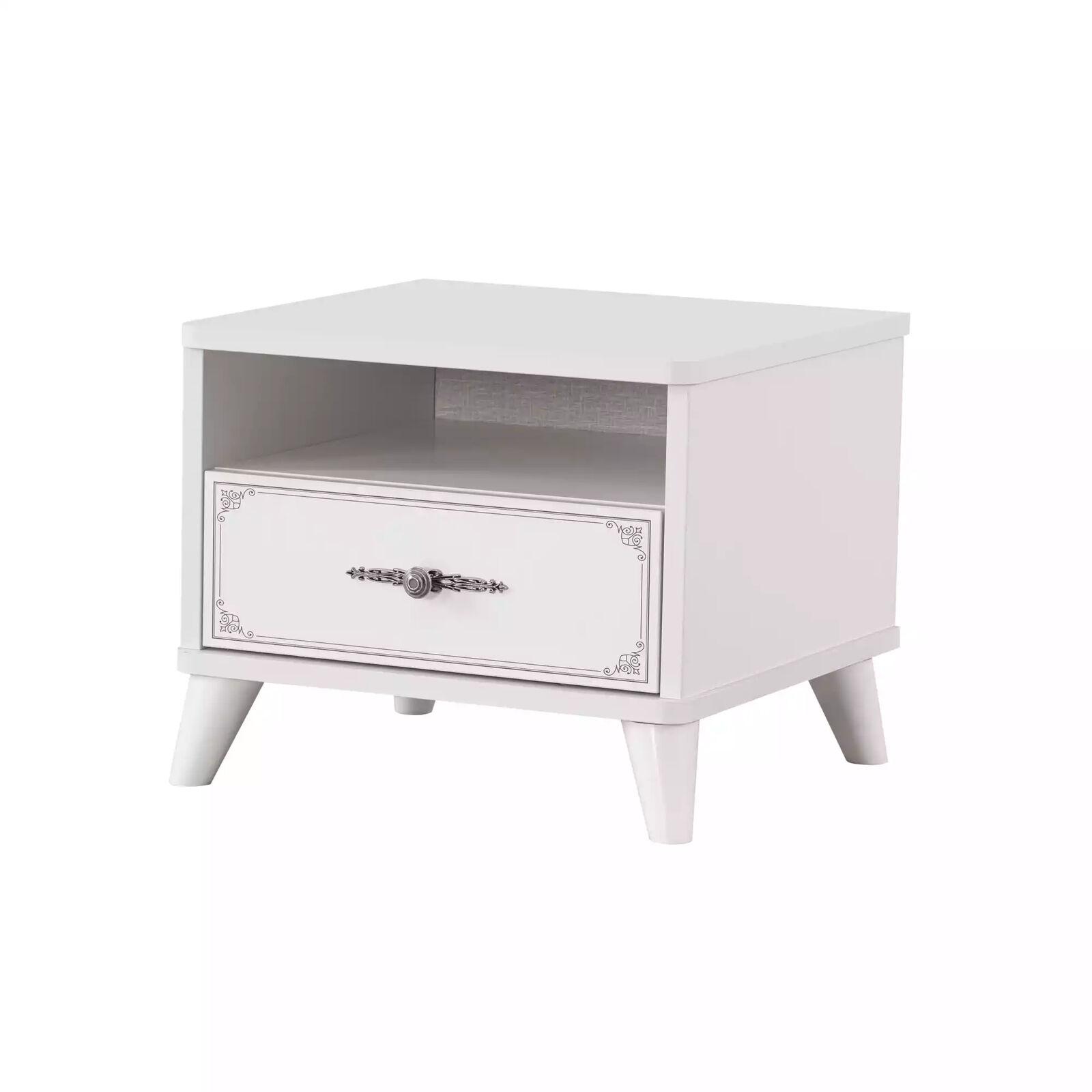 Bedside table bedside console bedroom wood white children\'s bedside table luxury