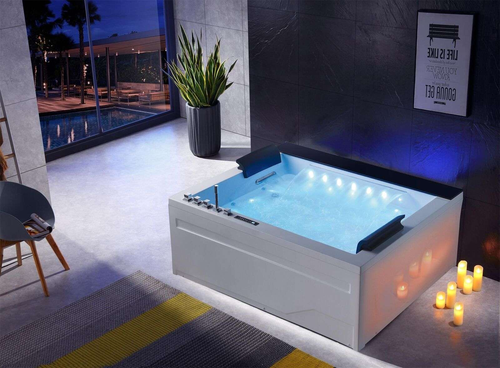 Whirlpool bath tub 2 person tub Led lighting Hydrotherapy