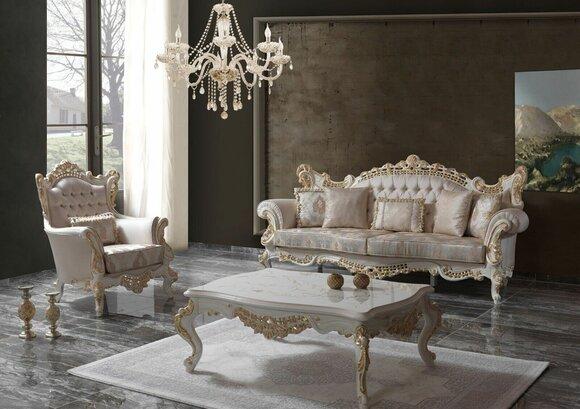 Luxury sofa set Complete sofa set Beige upholstered sofa Fabric sofa