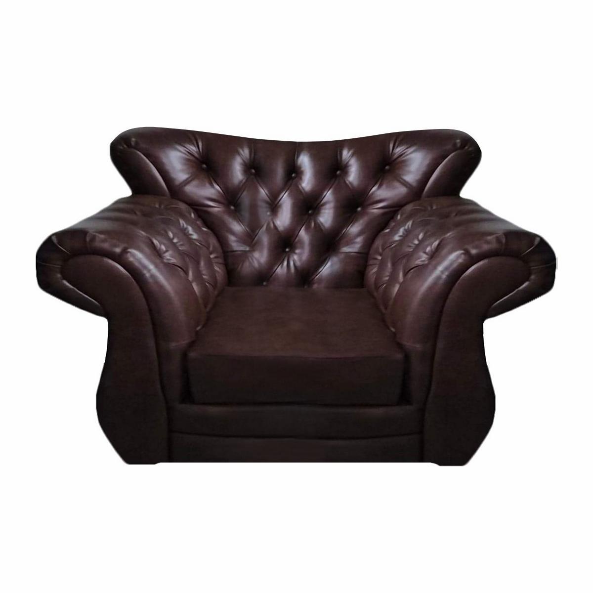 Luxury new armchair living room leather seating furniture Chesterfield furnishings