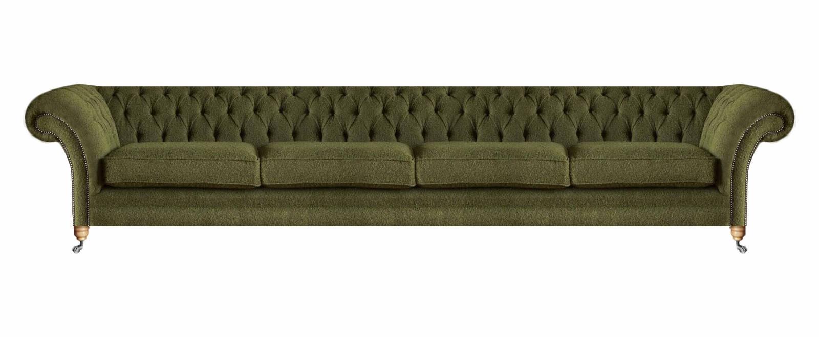 Green Modern Sofa Four Seater Couch Living Room Upholstered Furniture Seat Chesterfield