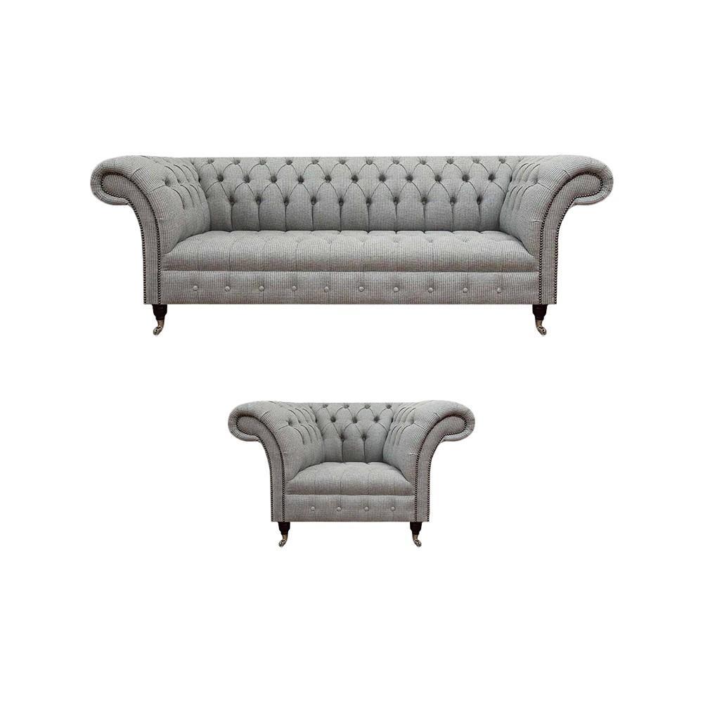 Chesterfield furniture sofa three-seater couch living room armchair luxury furnishings