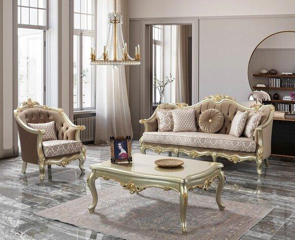 Couch Sofa set Three seater armchair Sofa set Beige upholstered sofa