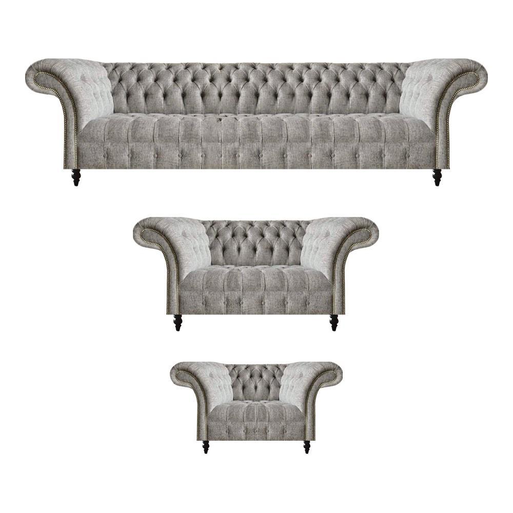 Design furniture set 3 pieces complete Chesterfield sofa set luxury living room