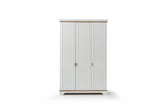 White 3-door modern wardrobe Children\'s room furniture Wooden wardrobe