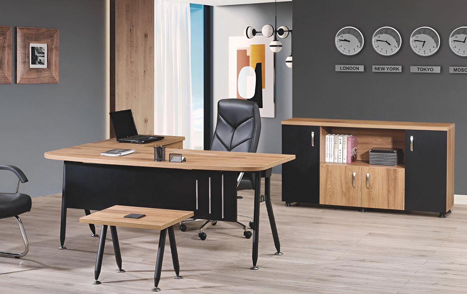 Office computer furniture work table office furniture table 3-piece wood set black