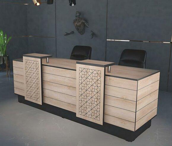 Reception Reception Desk Reception Desk Office Hotel Wood Brown Table