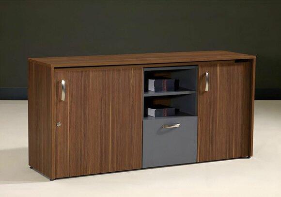 Office cabinet desk 2 in 1 functional cabinet table wood brown new