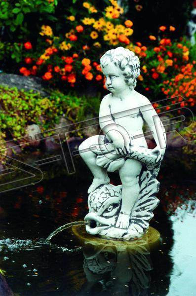 Water player fountain figure stone figure for garden decoration pond water spout 6002
