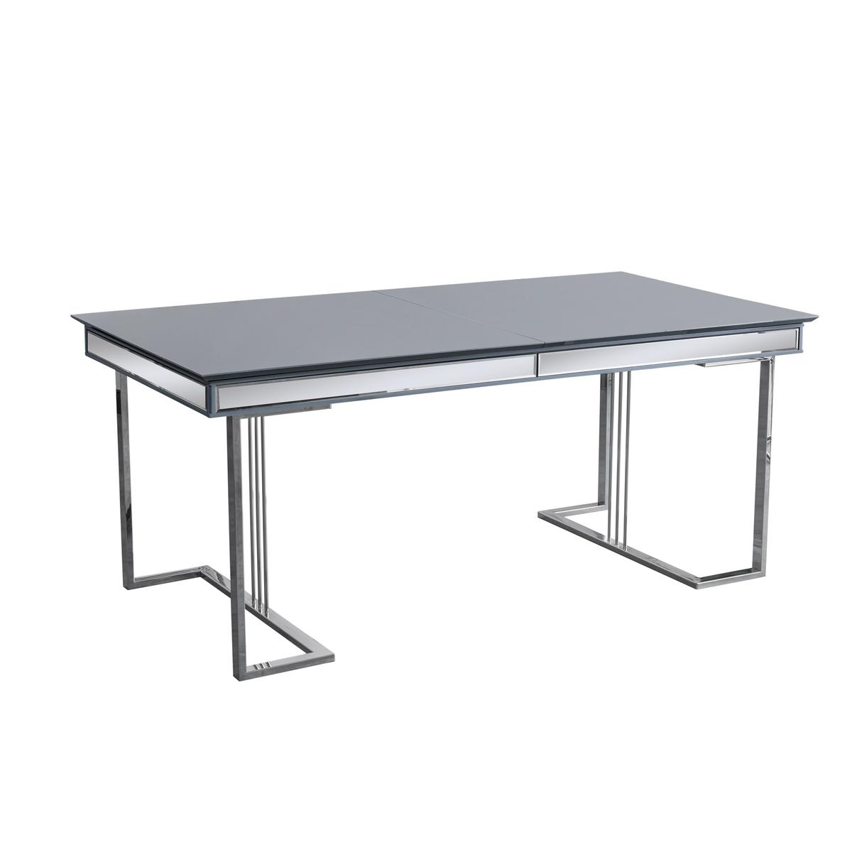 Stylish Gray Dining Table Extendable Table Dining Room Robust Furniture