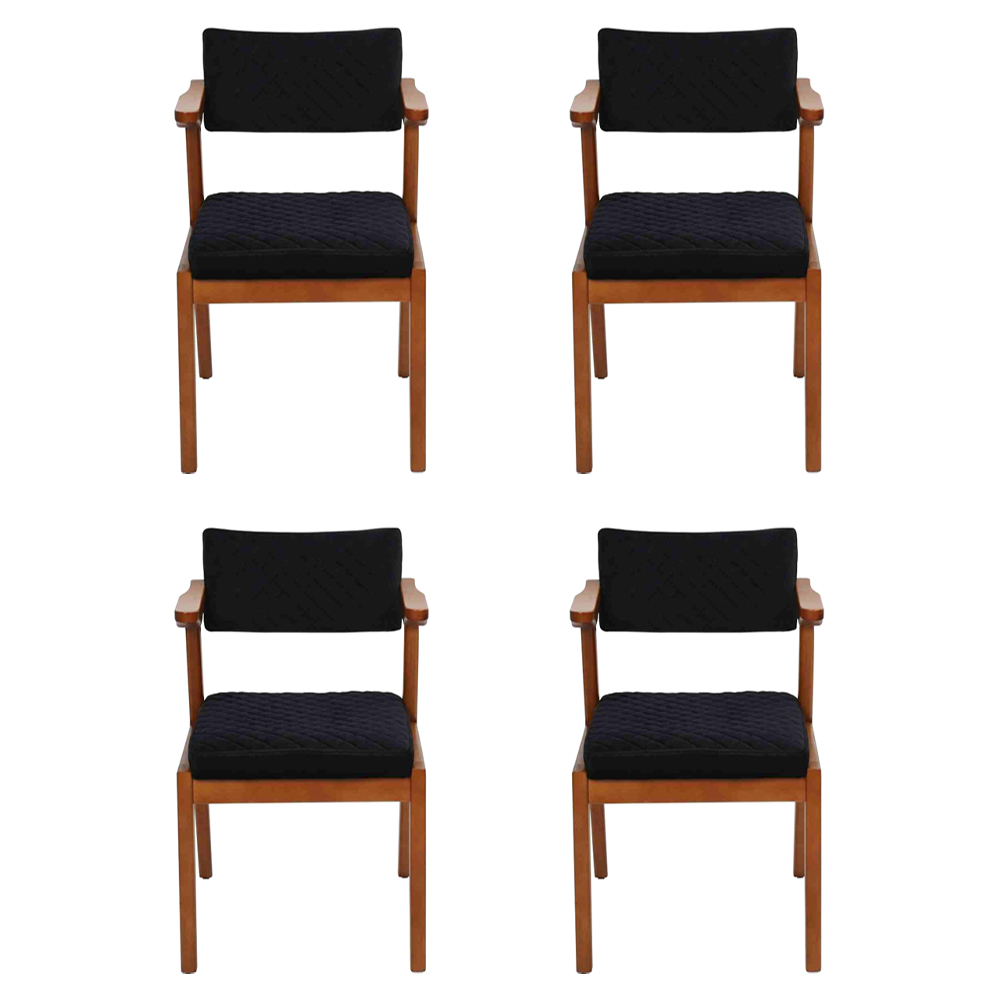 Dining Room Chair Modern Wooden Furniture 4x Chairs Black Luxury Design Furnishing