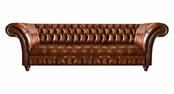 Chesterfield Leather Sofa Brown Faux Leather Couch Designer Fine Seating