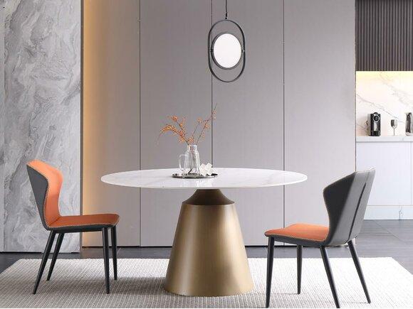 Luxury Tables Dining Table Furniture Column Table Marble Style Dining Tables Stainless Steel Immediately