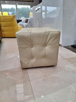 Beige Stool Square Leather Seat New Footstool Upholstery New Bench Side Stool Immediately