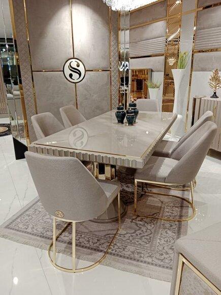 Dining Room Set Table 6x Chairs Design Modern Furniture Luxury Dining Table Immediately